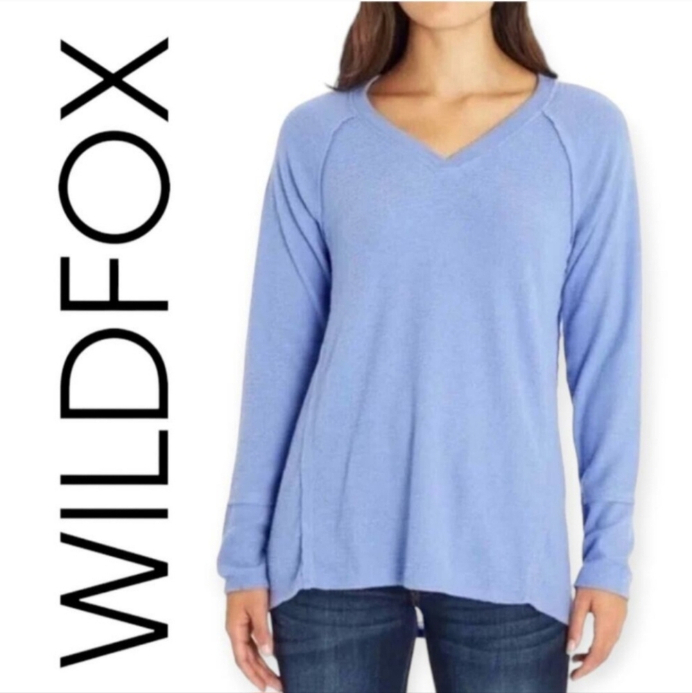 Wildfox Haley Brushed Long Sleeve Sweater Top In Orchid Womens L